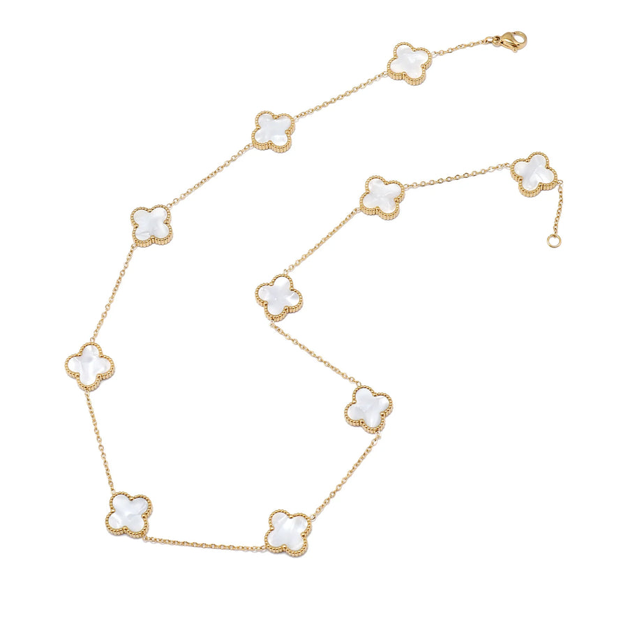 Clover Necklace – 10 Motifs | White & 18k Gold