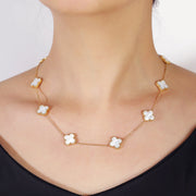 Clover Necklace – 10 Motifs | White & 18k Gold